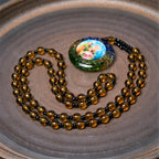 Holy Family Dark Brown Beads Necklace
