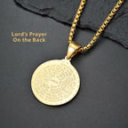Praying Hands Round Plaque Necklace