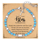Turquoise Cross Healing Bead String Bracelet