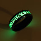 Luminous "JESUS" Printed Stainless Steel Ring