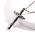Floral Engraved Cross Colorful Pendant Necklace