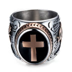 Retro Cross "Hand of God" Titanium Religion Ring