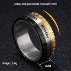 "The Genesis" Time and Date Ring: God's Seven Days of Creation