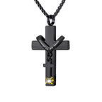 12 Months Birthstone Double Cross Ashes Urn Pendant Necklace