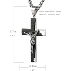 Stainless Steel Crucifix Bible Prayer Pendant Necklace Chain
