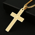 Stainless Steel Lord's Prayer Pendant Cross Necklace
