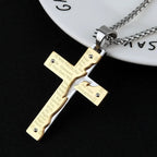 Jesus Crucifix Religion Cross Pendant Necklace