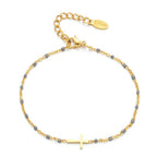 Delicate Minimalist Cross Bracelet