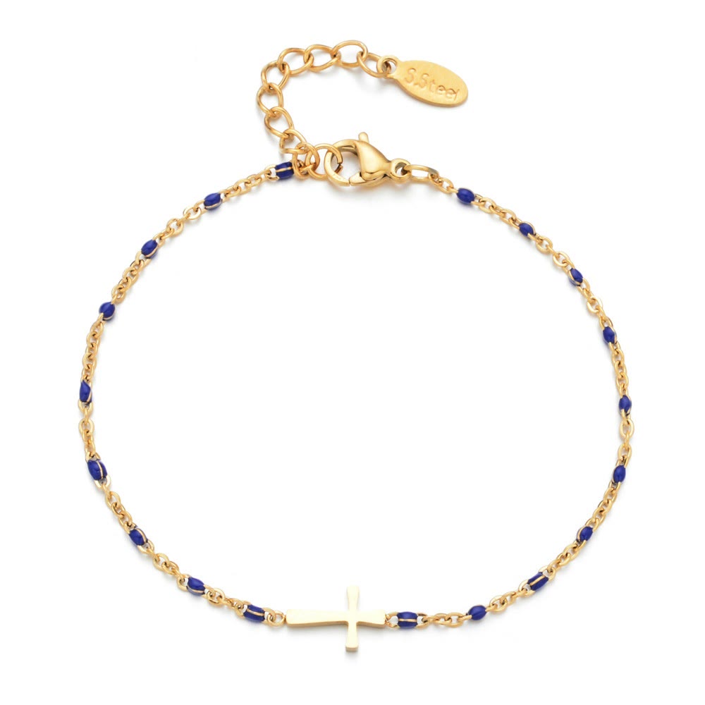 Delicate Minimalist Cross Bracelet