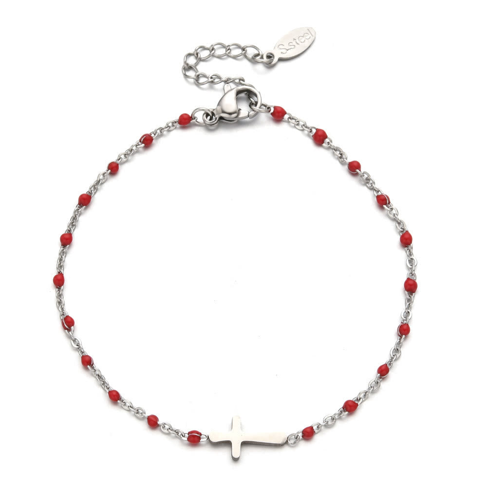 Delicate Minimalist Cross Bracelet