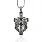 Winged Cross Silver Pendant Christian Necklace
