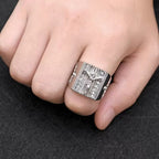 Zirconia Set Crucifix Jesus Religious Ring