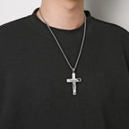 Stainless Steel Crucifix Bible Prayer Pendant Necklace Chain