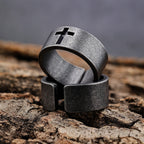 Stainless Steel Antique Punk  Cross Ring