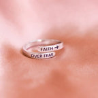 Faith-Over Fear: Minimalist Christ Bible Ring