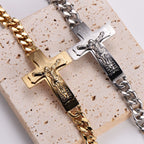 Solid Jesus Cross Bible Verse Crucifix Prayer Bangle Bracelet