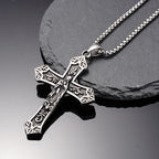 Retro Titanium Virgin Mary Cross Pendant Necklace