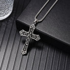 Retro Titanium Virgin Mary Cross Pendant Necklace