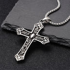 Retro Titanium Virgin Mary Cross Pendant Necklace