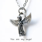 Spread-winged Praying Angel Protection Necklace