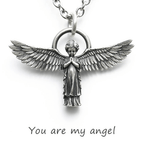 Spread-winged Praying Angel Protection Necklace