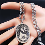 Multi-element Crown of Thorns Statue of Jesus Necklace