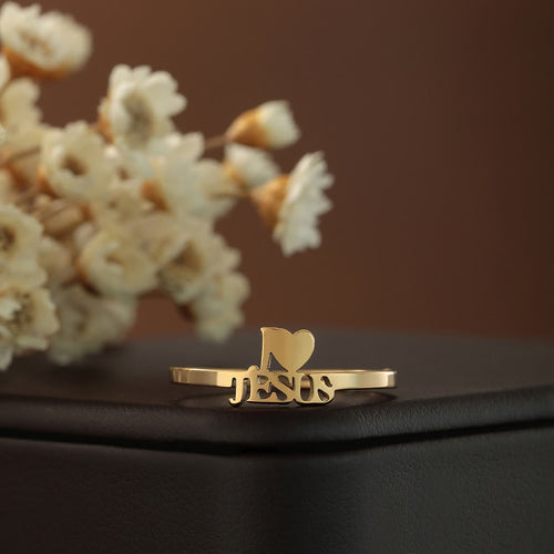 "I Love Jesus" Christian Faith Minimalism Ring VIP