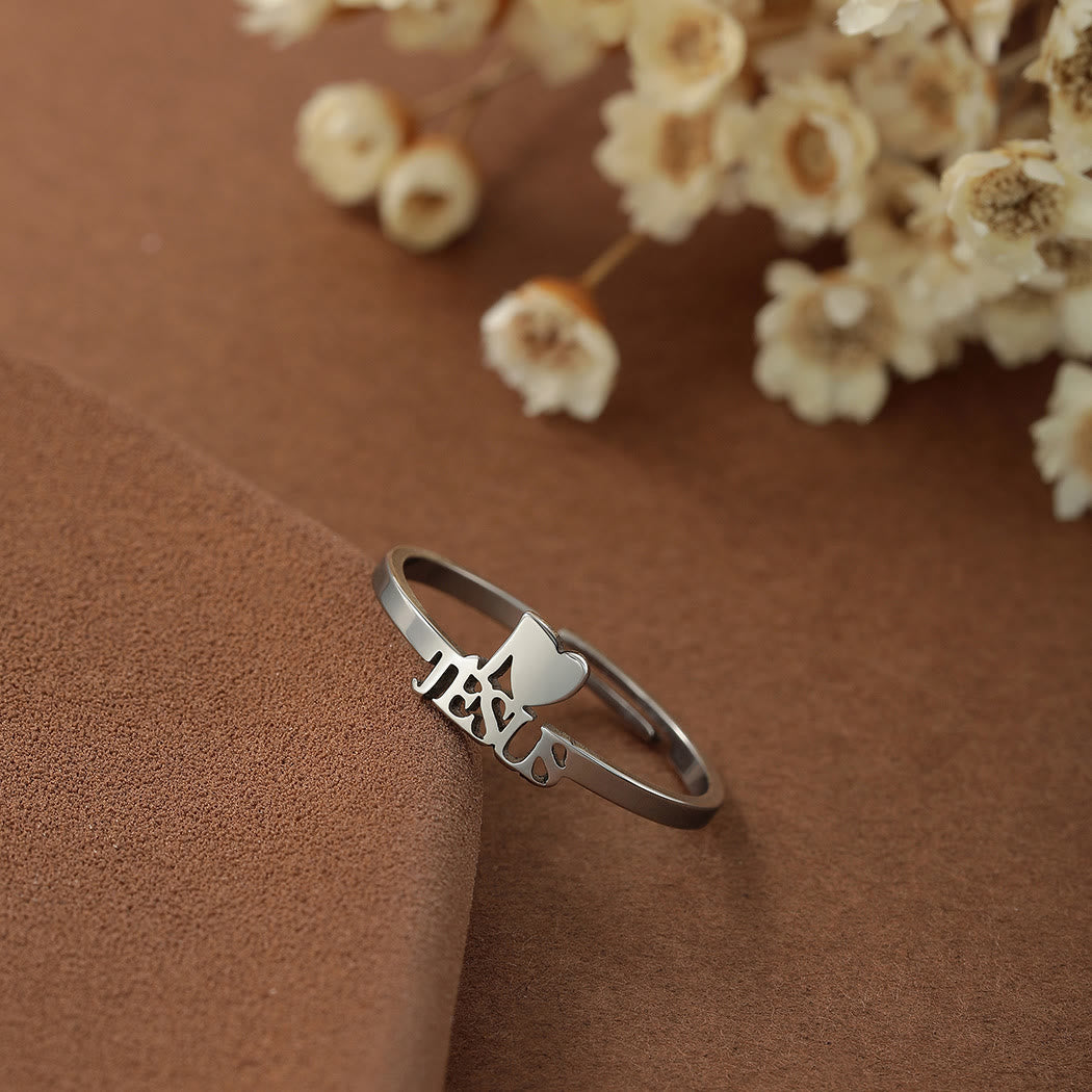 "I Love Jesus" Christian Faith Minimalism Ring VIP