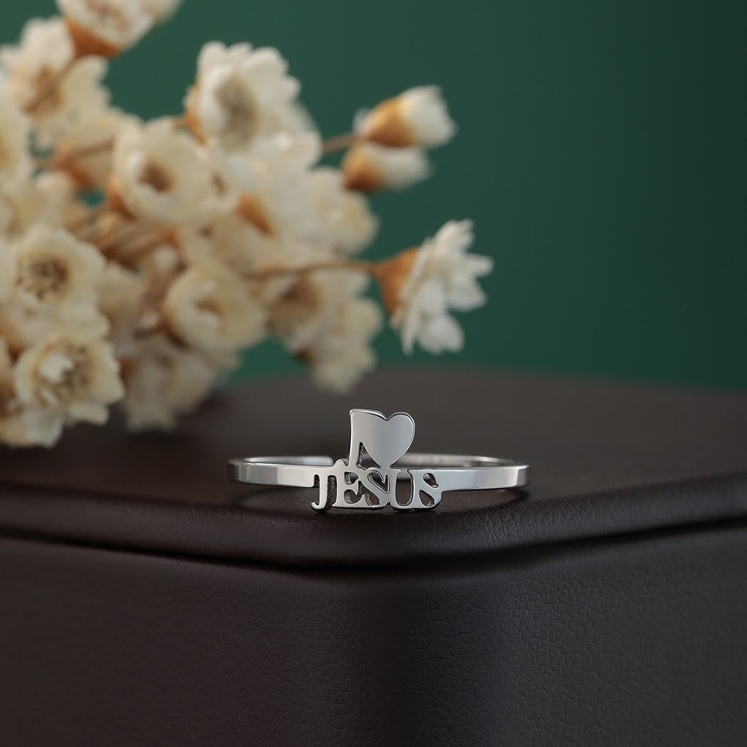 "I Love Jesus" Christian Faith Minimalism Ring VIP