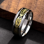 Rustic Stainless Steel Ring: "Jesus" in Fish