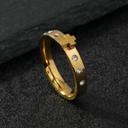 Colorfast Three-dimensional Cross Stainless Steel Ring