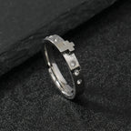 Colorfast Three-dimensional Cross Stainless Steel Ring
