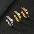 Colorfast Three-dimensional Cross Stainless Steel Ring