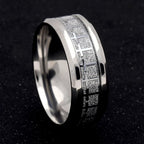 Shinny Jesus Cross Ring Religious Band Jewelry