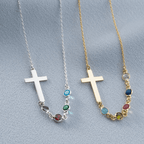 Biblical Birthstone Cross Necklace Religion Jewelry Gift