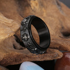Rotatable Skull Head Cross Religion Ring