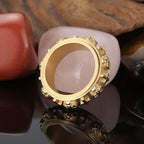 Rotatable Skull Head Cross Religion Ring