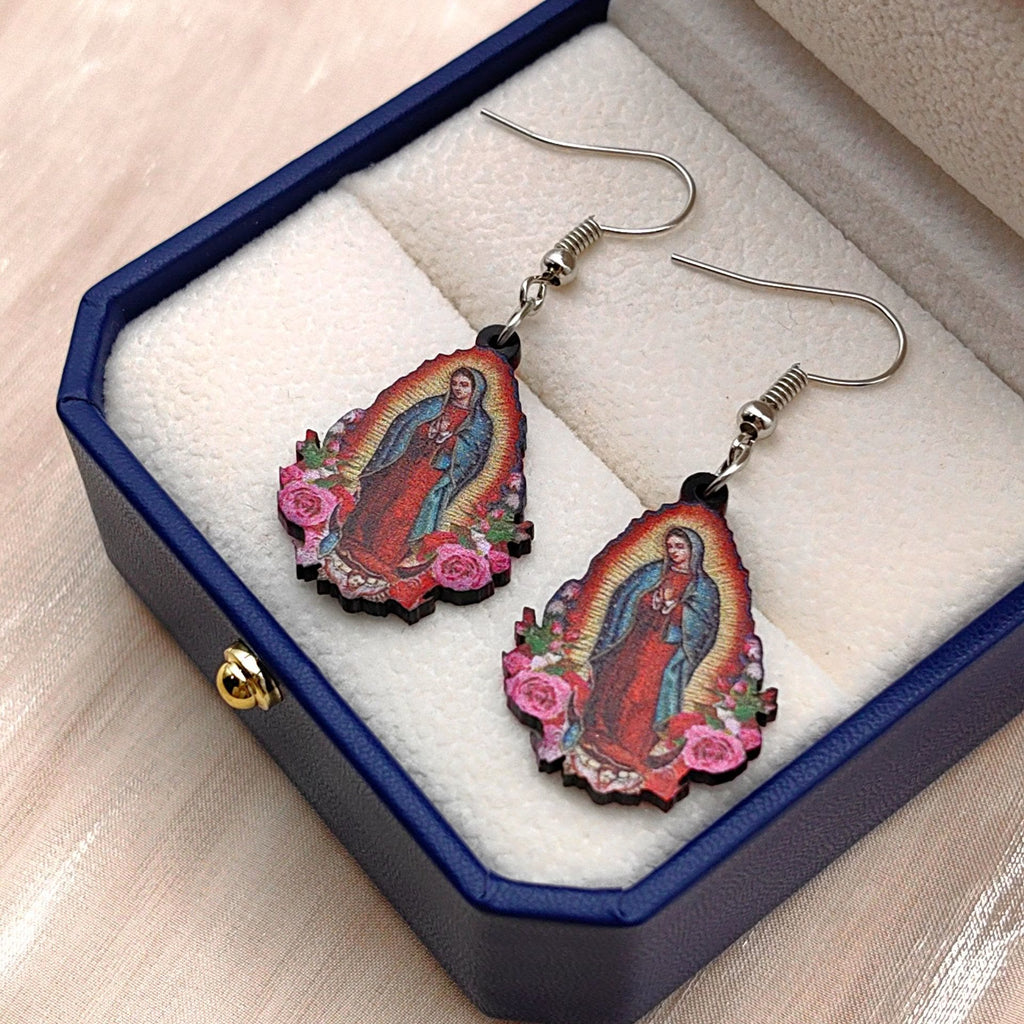 Our Lady Of Guadalupe Virgin Mary Colorful Earrings VIP