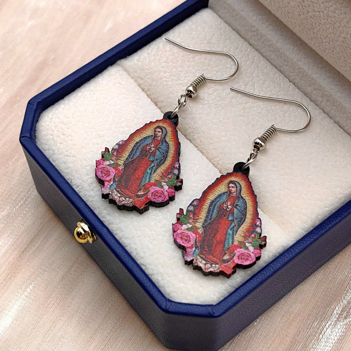 Our Lady Of Guadalupe Virgin Mary Colorful Earrings VIP