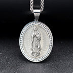Virgin Mary Religious Stainless Steel Pendant Necklace