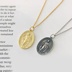 Crafted Silver Maria Pendant Necklace Religion Jewelry