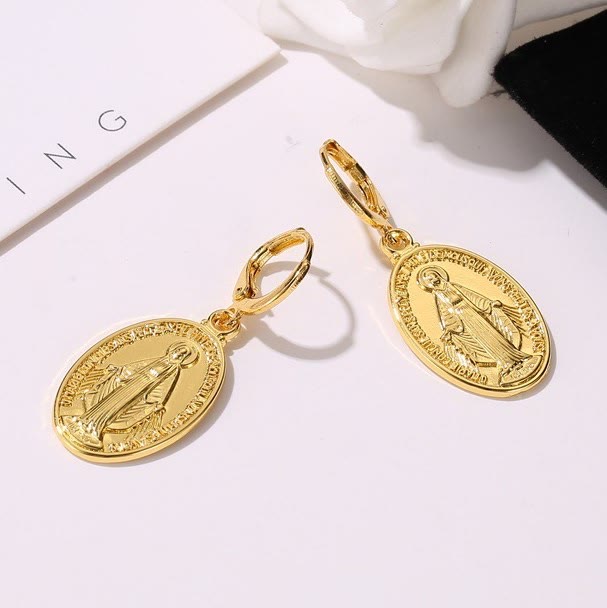 Miraculous Mary Medals Religion Earrings VIP