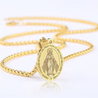 Miraculous Mary Pendant Religion Necklace