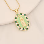 Exquisite Blessed Mary Micro-inlaid Zircon Necklace