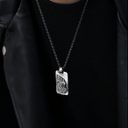 Retro Pray Hands Silver Medal Faith Necklace