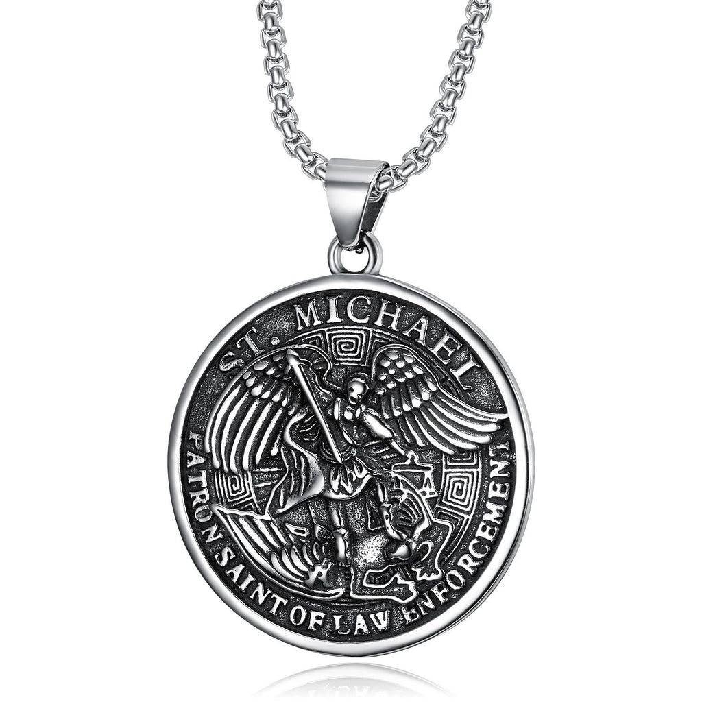 Classic Saint Michael the Archangel Religion Necklace