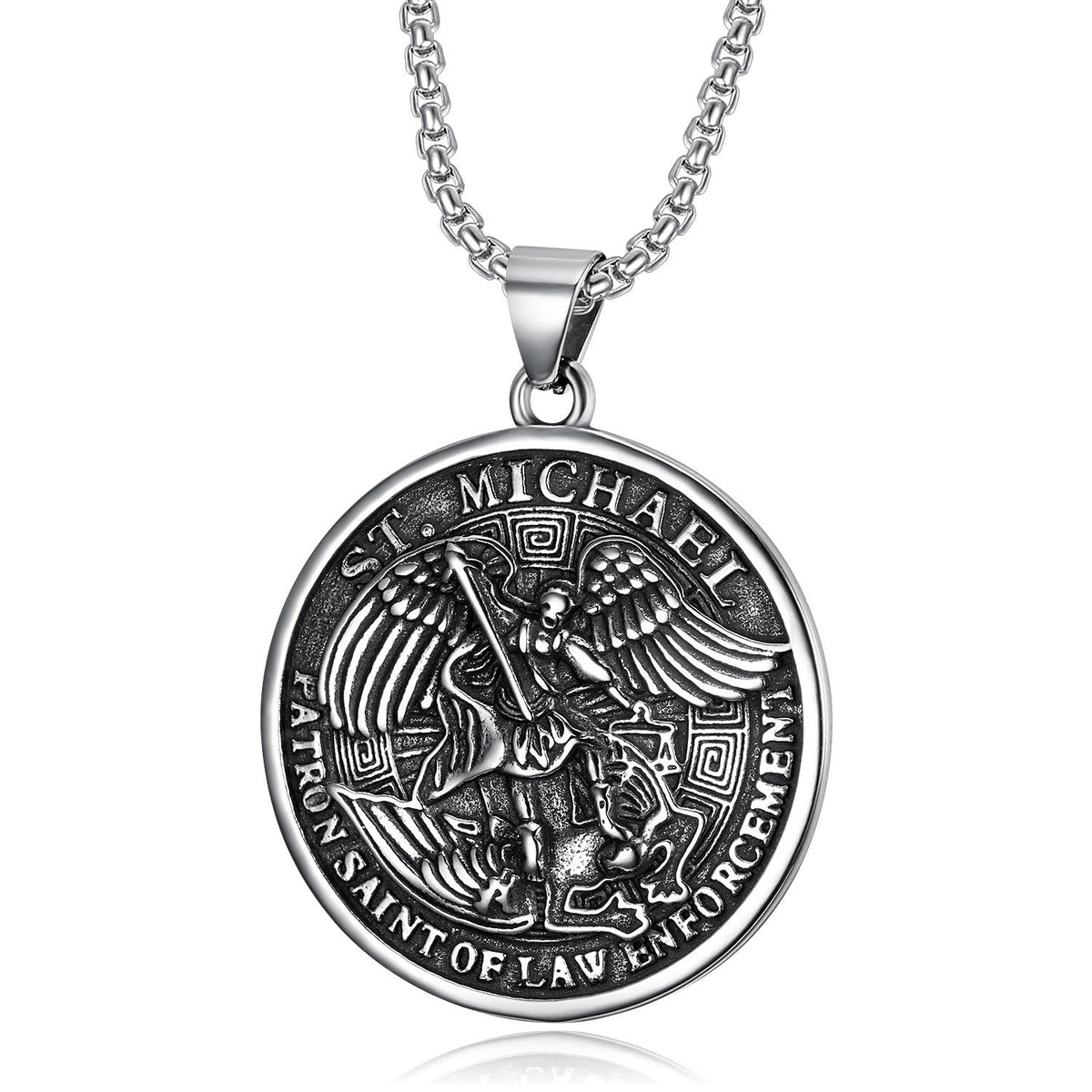 Classic Saint Michael the Archangel Religion Necklace
