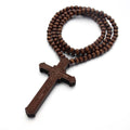 Jesus Cross Wooden Necklace