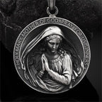 Retro Style Virgin Mary Pray for us Pendant Necklace