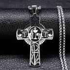 Multi-element Style Eucharist Halo Grapevine Cross Necklace